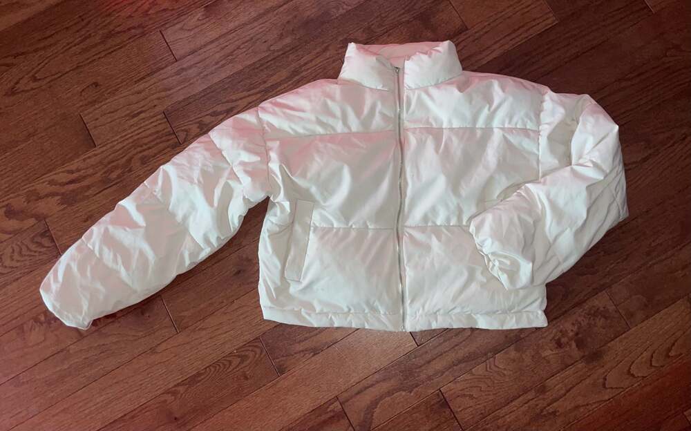 Alter’d State Cream Cropped Puffer Jacket Neutral Cozy Clean Girl M - Picture 4 of 9